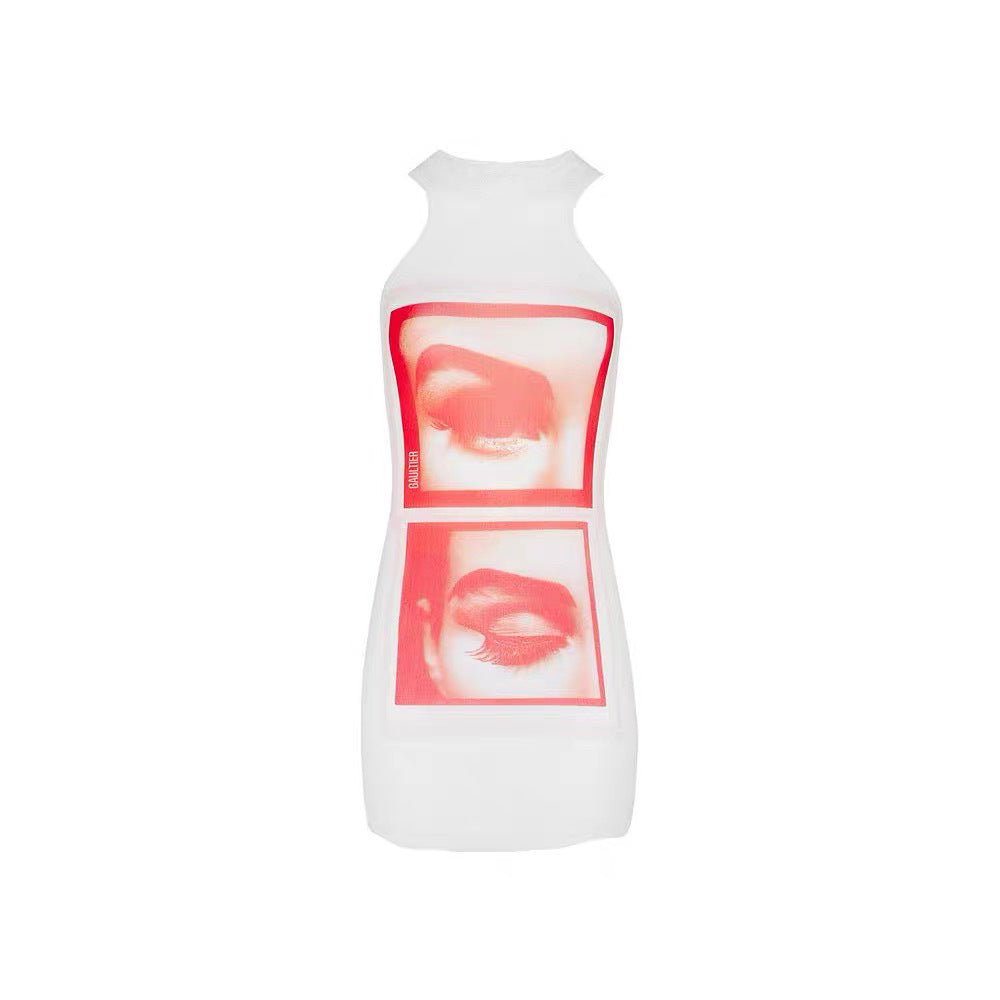 JEAN PAUL GAULTIER EYE PRINT MINI DRESS - PASTFRWRD