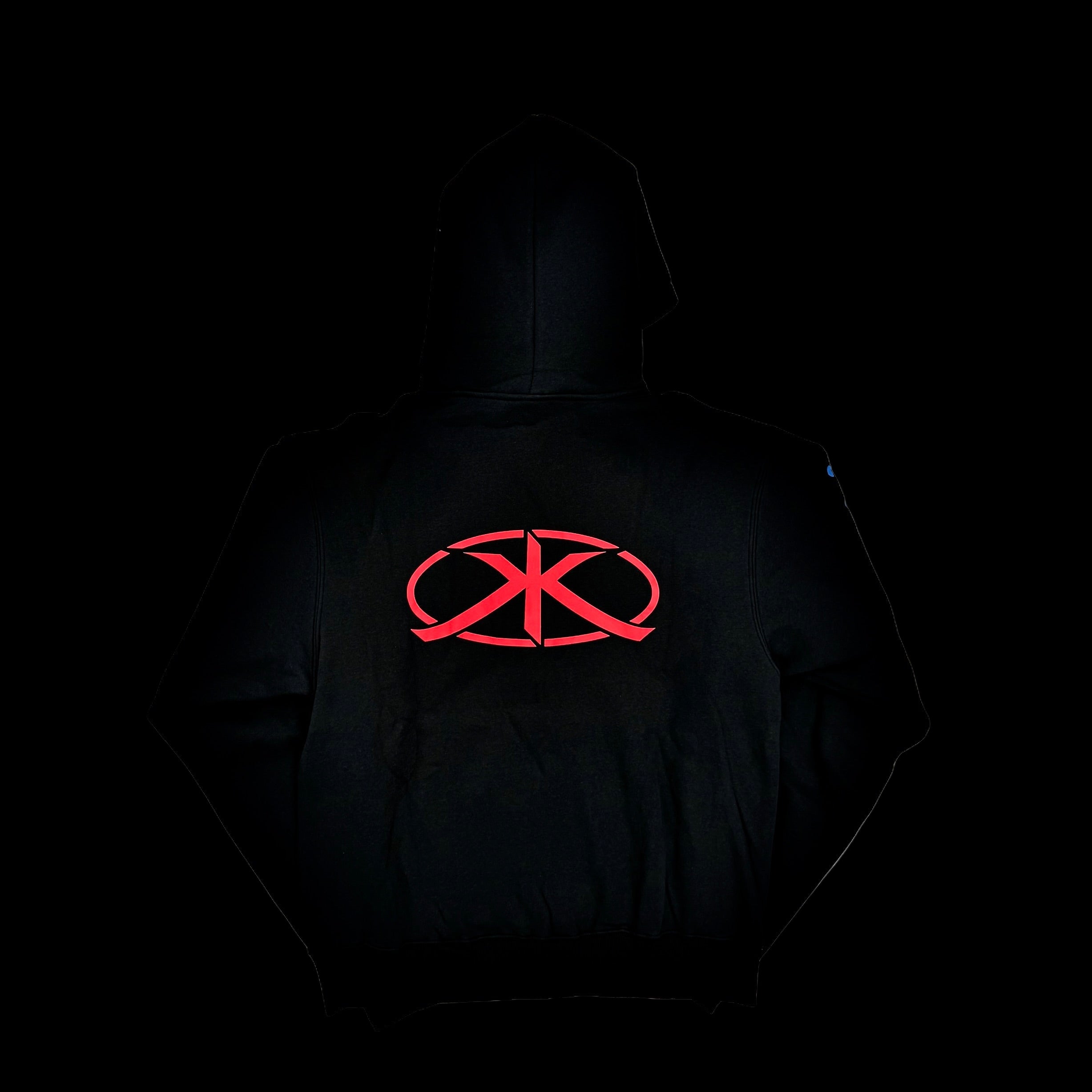 Kim Krueger 'Presented By' Zip-Up Hoodie with red logo on back