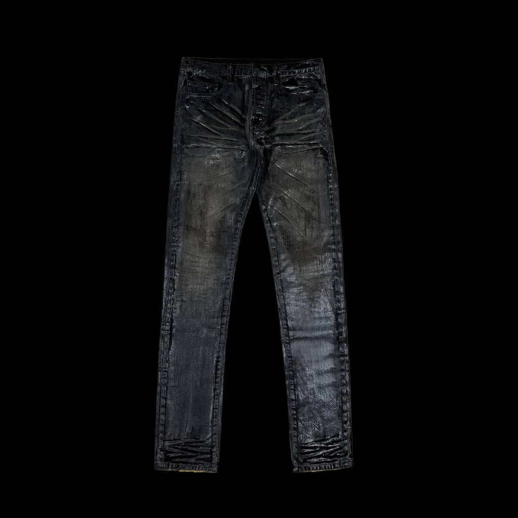 Dior x Hedi Slimane AW05 Black Grey Waxed Luster Denim - PASTFRWRD