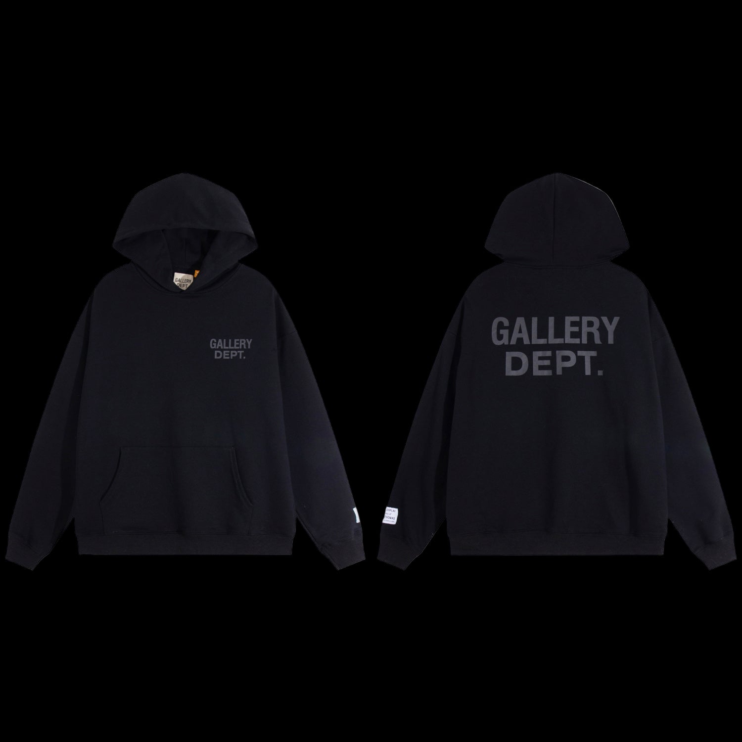 Gray hoodie with a bold GD logo print, designed for comfort and casual wear.