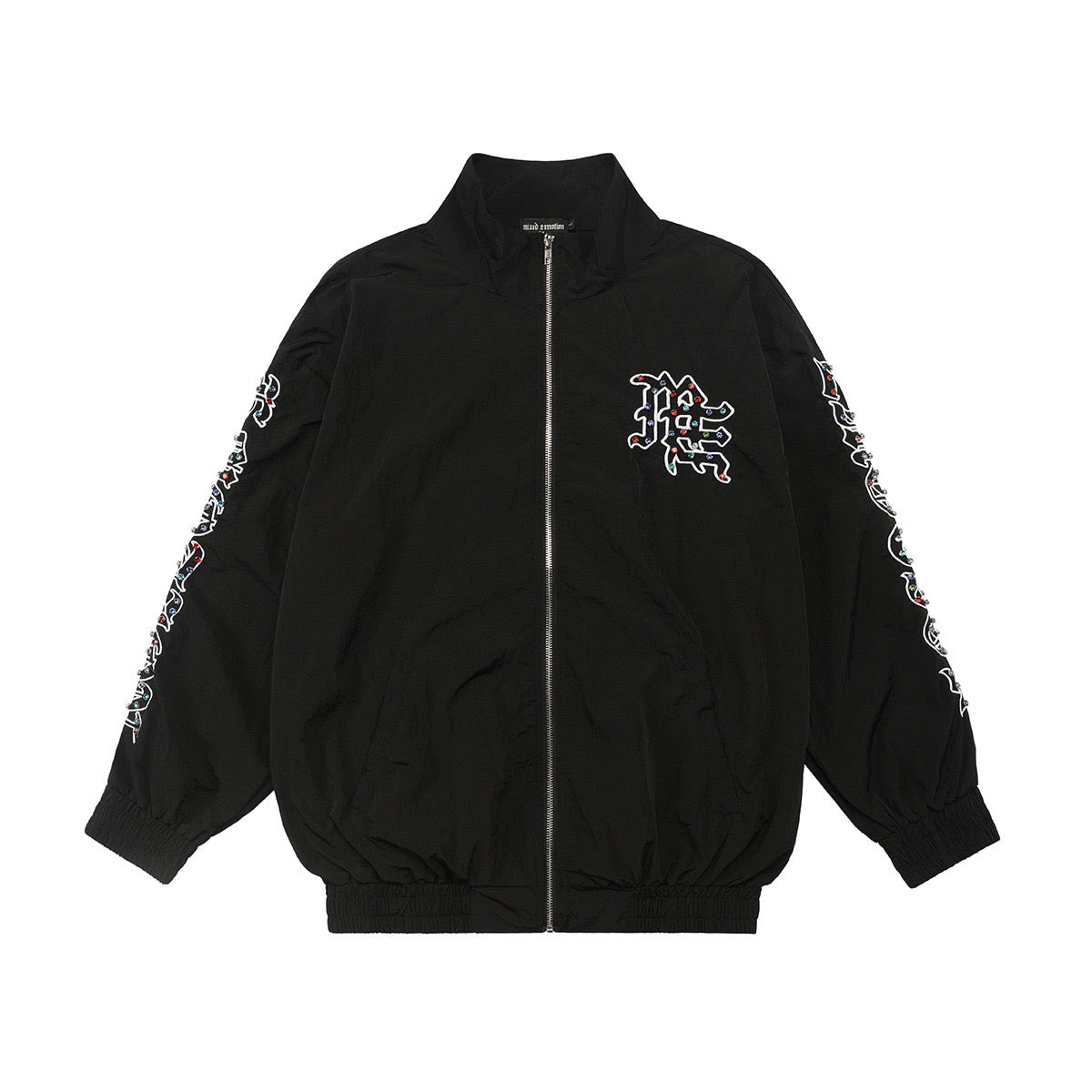 MIXED EMOTION RHINESTONE ZIP-UP - PASTFRWRD