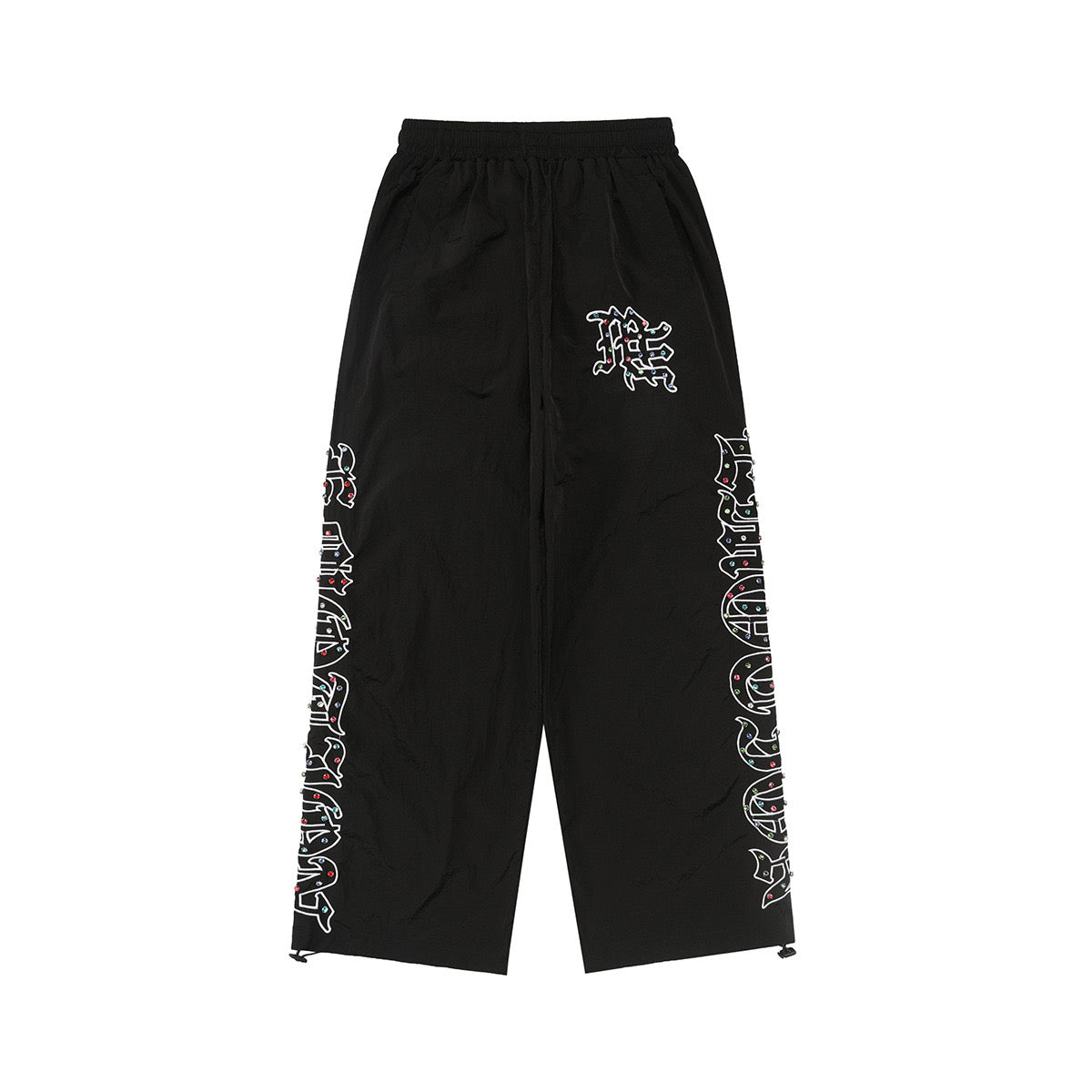MIXED EMOTION RHINESTONE NYLON PANTS - PASTFRWRD