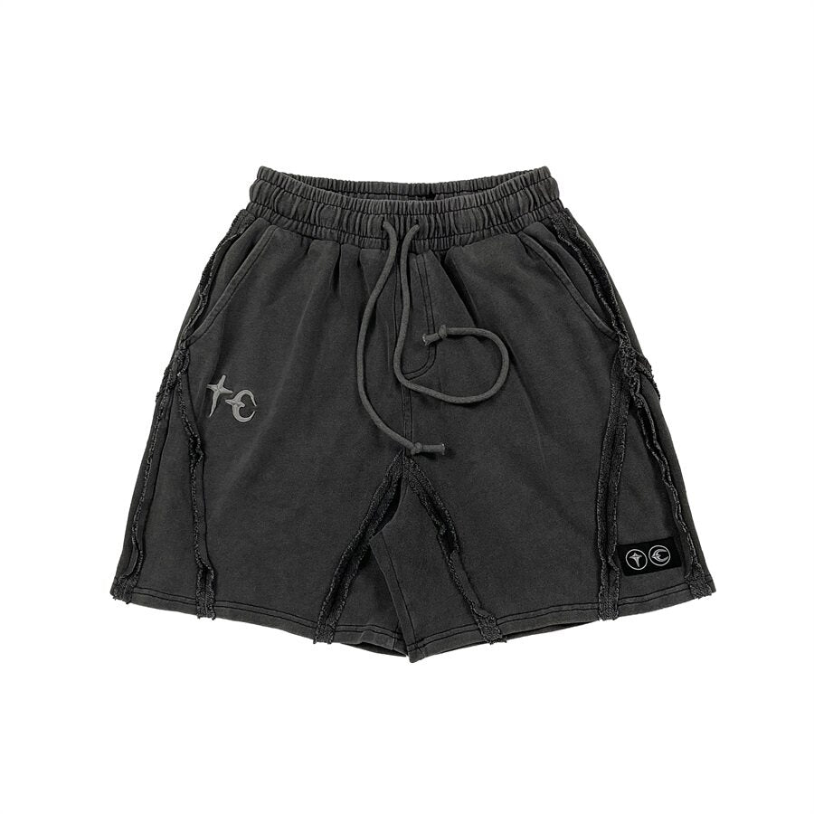 thug club distressed sweat shorts