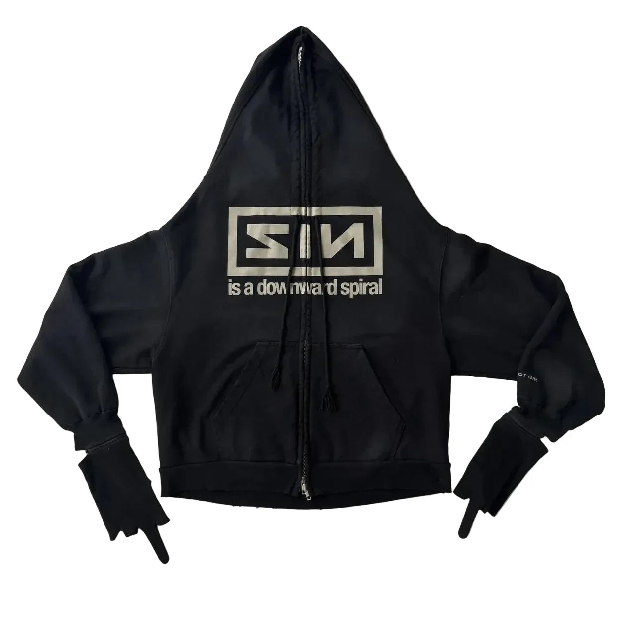 Project G/R Zygon Zip Up Hooded Sweatshirt Black
