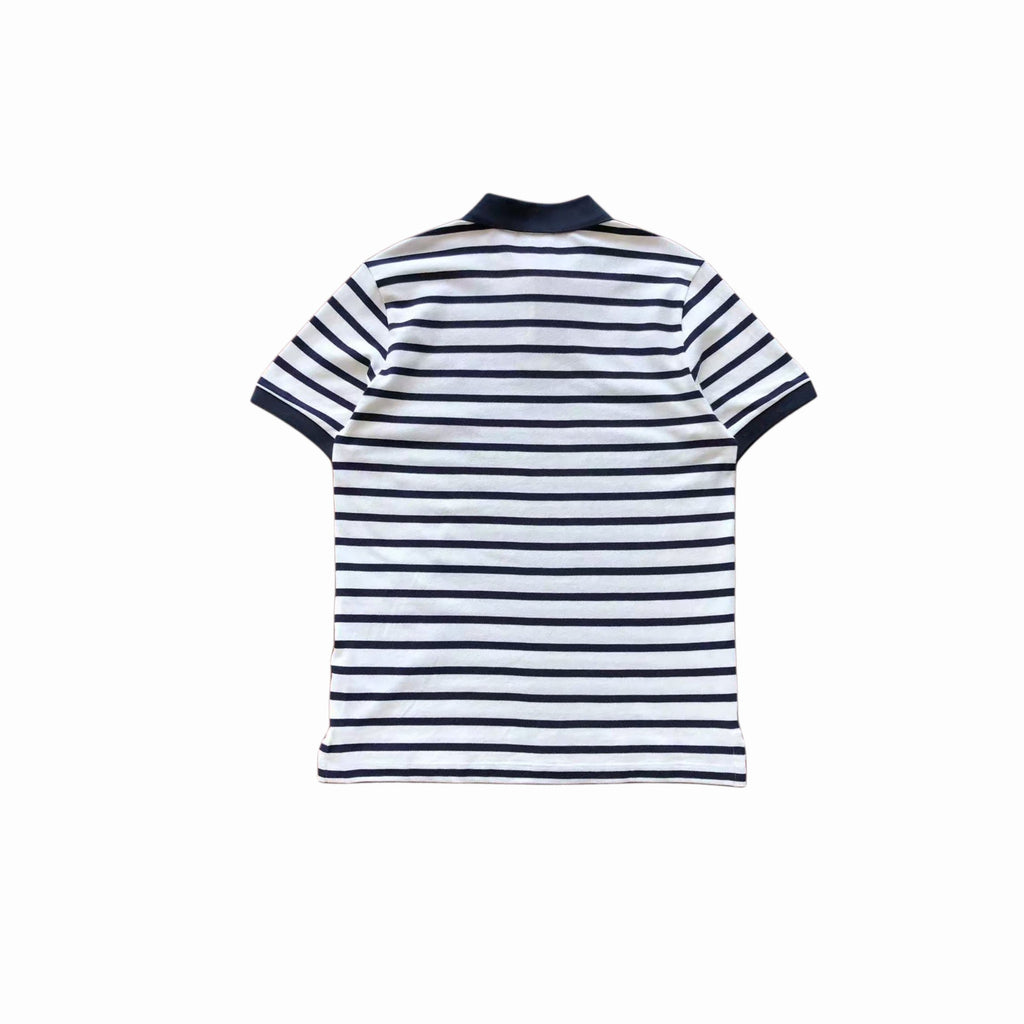 Ralph Lauren White Blue Striped Polo T-Shirt - PASTFRWRD