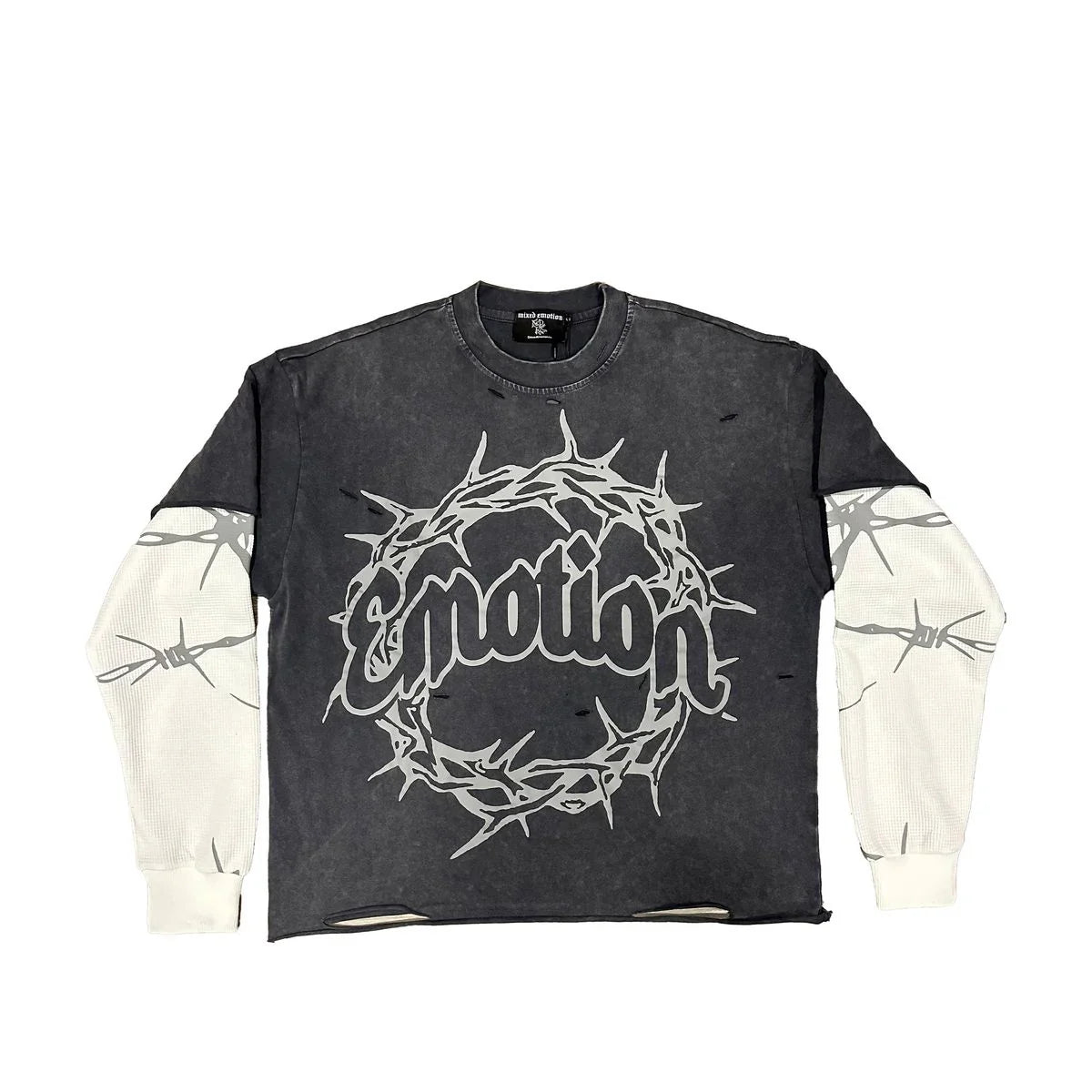 mixed emotions barbed wire 2-layer t shirt - PASTFRWRD