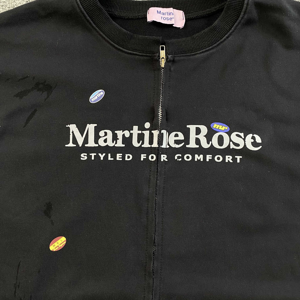 MARTIN ROSE DISTRESSED LOGO ZIP UP - PASTFRWRD