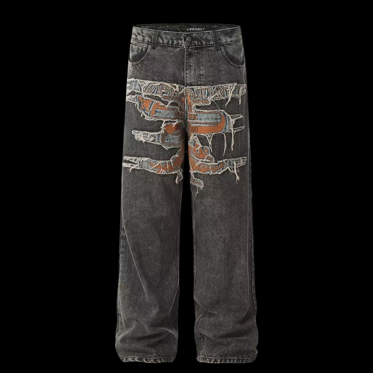 Y/Project Evergreen Paris jeans in faded vintage wash with premium denim and relaxed fit