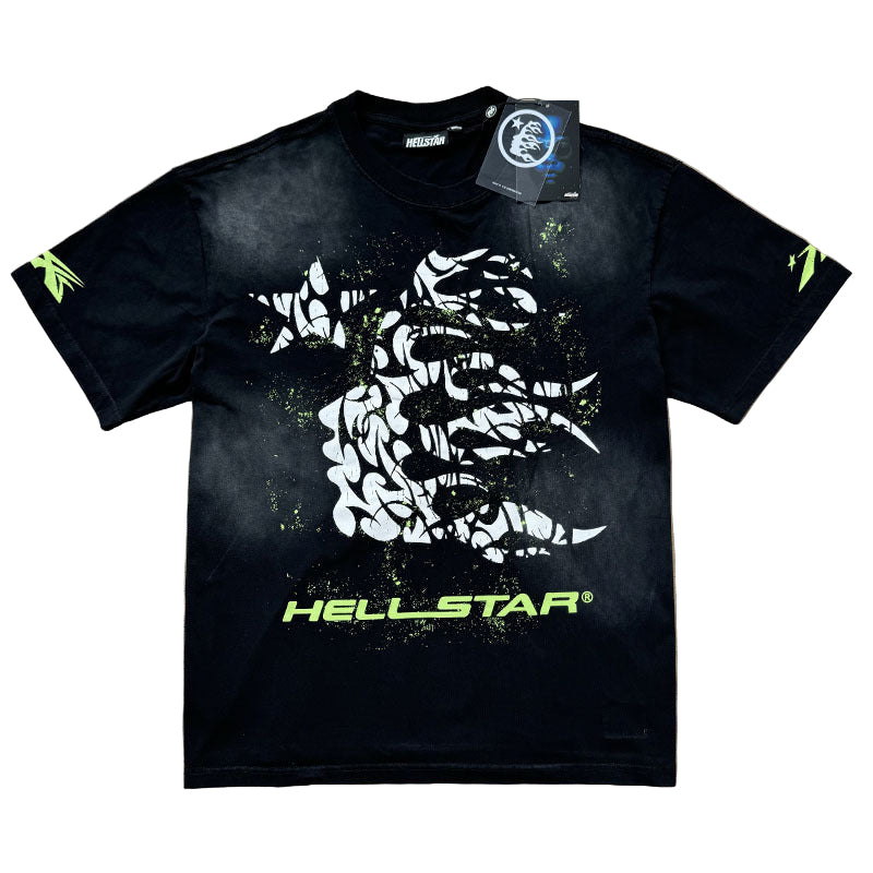A collection of Hellstar T-Shirts in various colors featuring a ribbed crewneck and short sleeves.