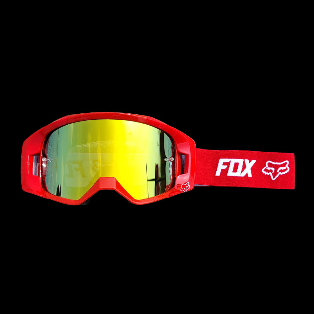 Lightweight FOX Racing Goggles with anti-fog lens and adjustable strap for a secure fit.