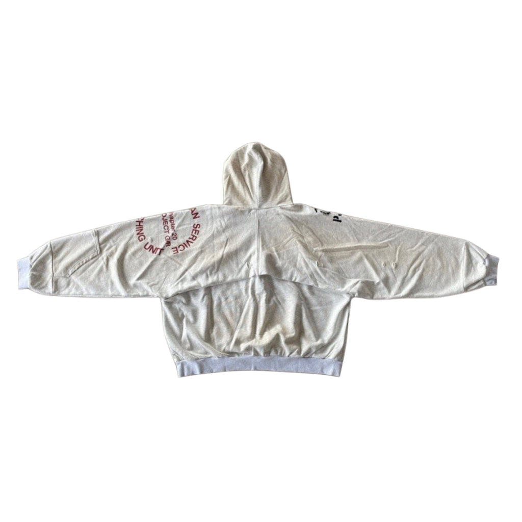 Project G/r reconstructed army zip-up hoodie