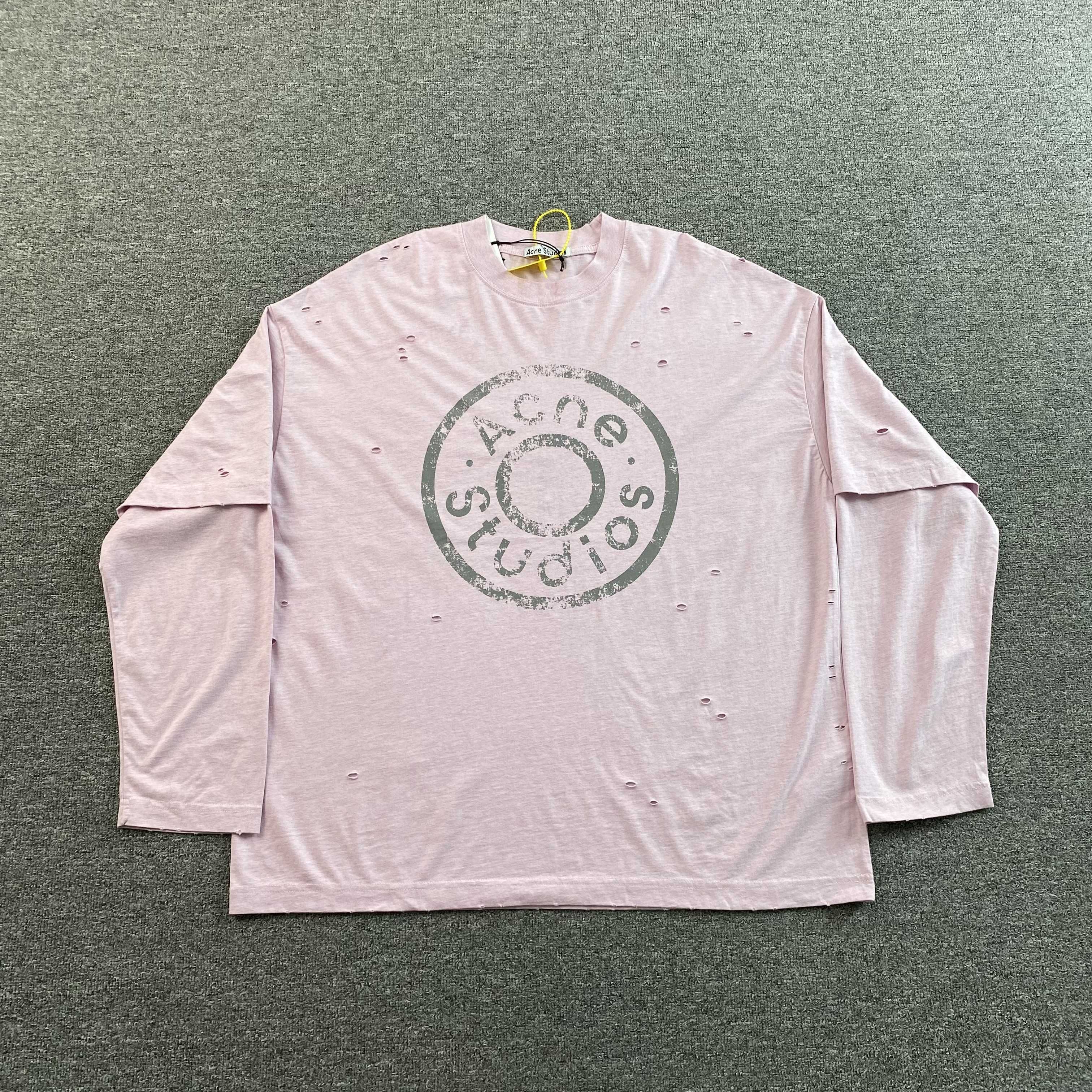 ACNE STUDIOS LAYERED LOGO T SHIRT PINK - PASTFRWRD