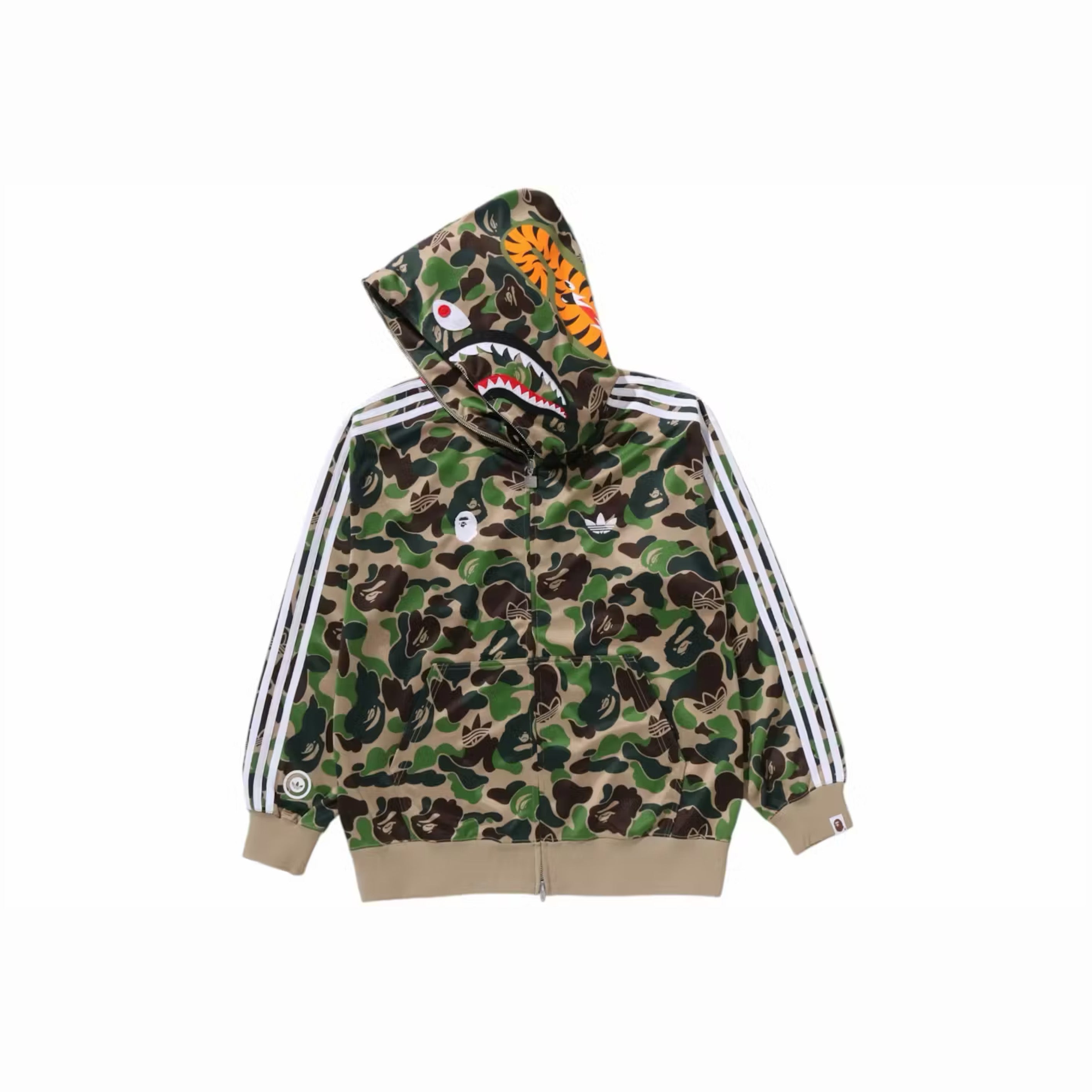 adidas x BAPE Relaxed Fit Track Camo Shark Full Zip Hoodie - PASTFRWRD