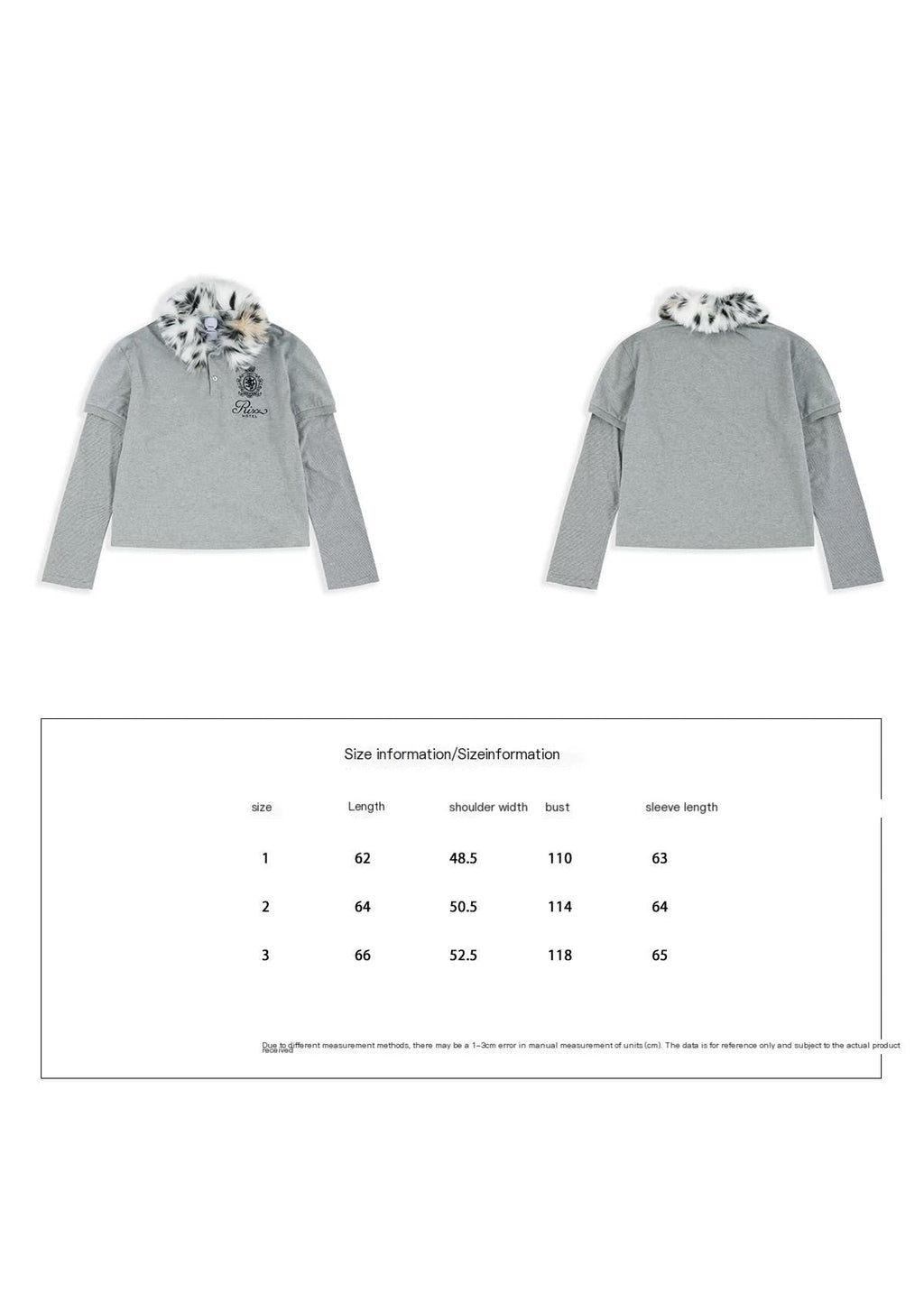Protocol Index Fur Collar Long-Sleeve Polo T-Shirt