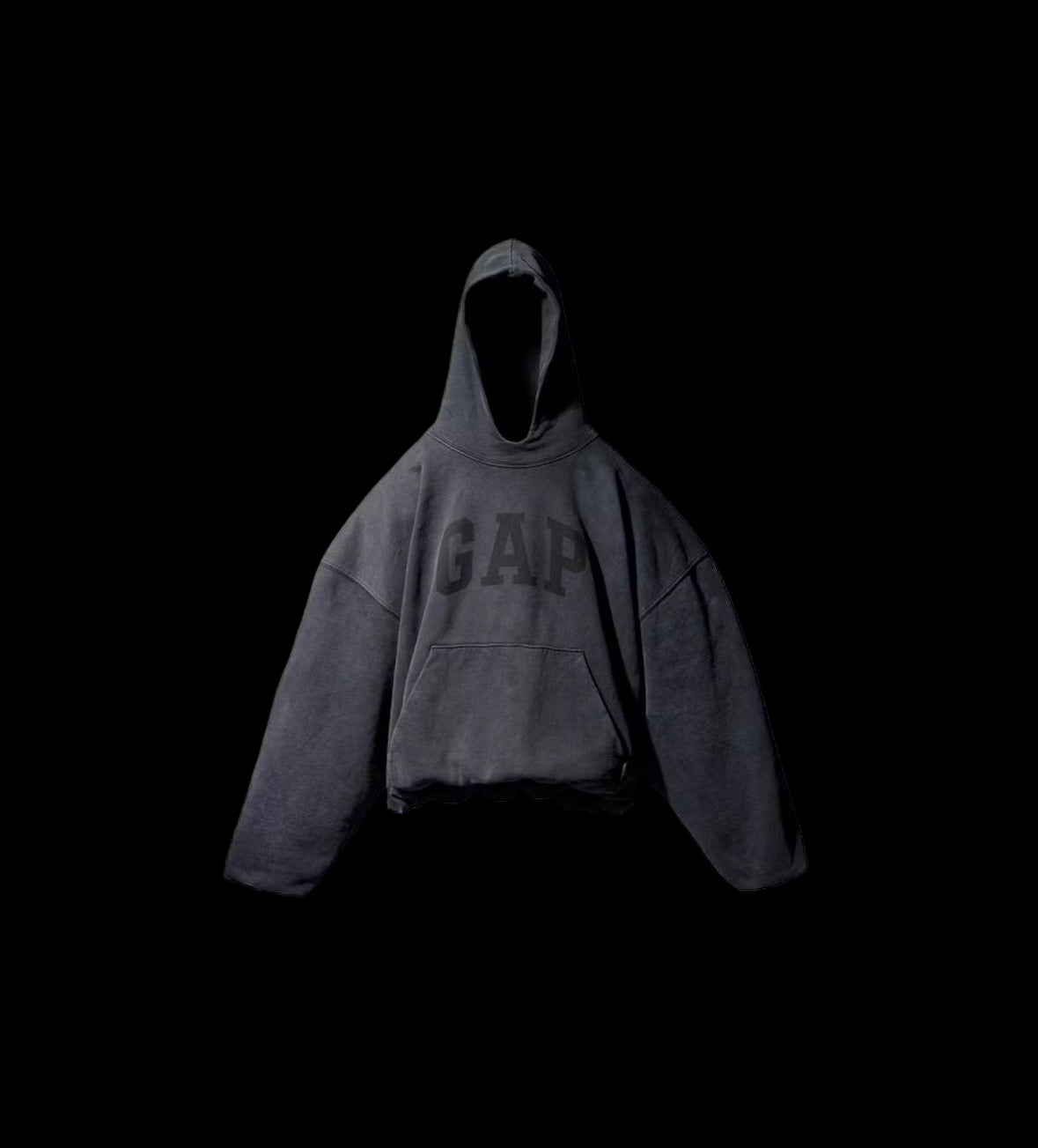 Unisex Yeezy Gap and Balenciaga dove gray hoodie with graphic design and relaxed fit