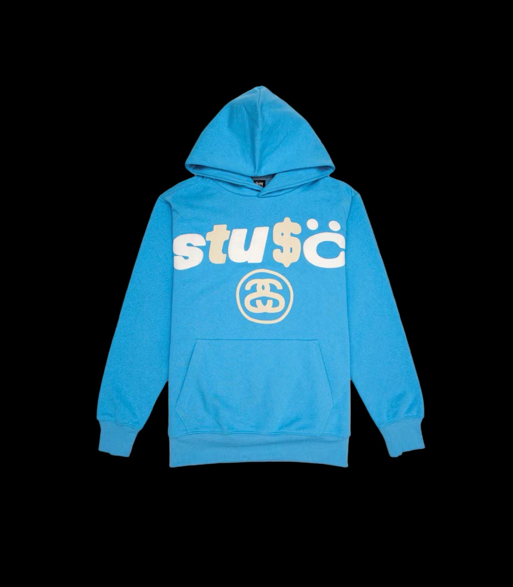 A pigment dyed hoodie featuring a bold "Rhude Roadway Racing" graphic and ribbed crewneck.