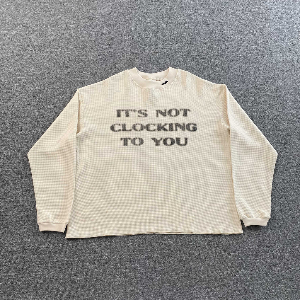 SKYLRK COACHELLA ITS NOT CLOCKING TO YOU CREWNECK THERMAL T SHIRT - PASTFRWRD
