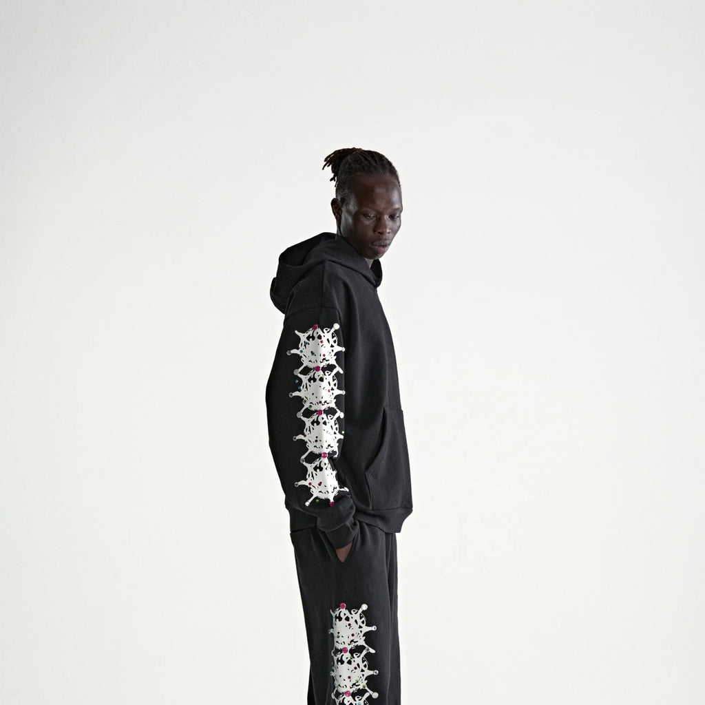 SP5DER STONE HOODIE BLACK
