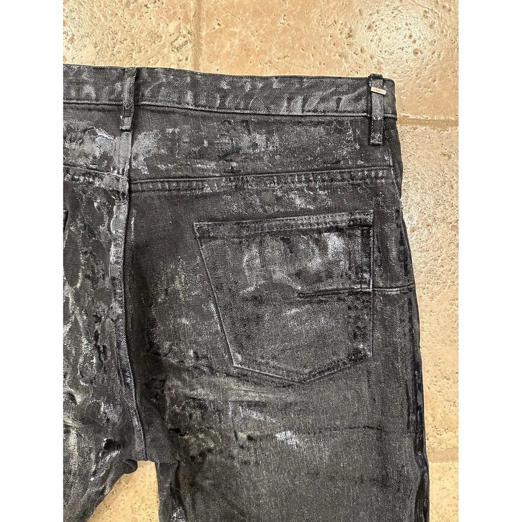 Dior x Hedi Slimane AW05 Black Grey Waxed Luster Denim - PASTFRWRD