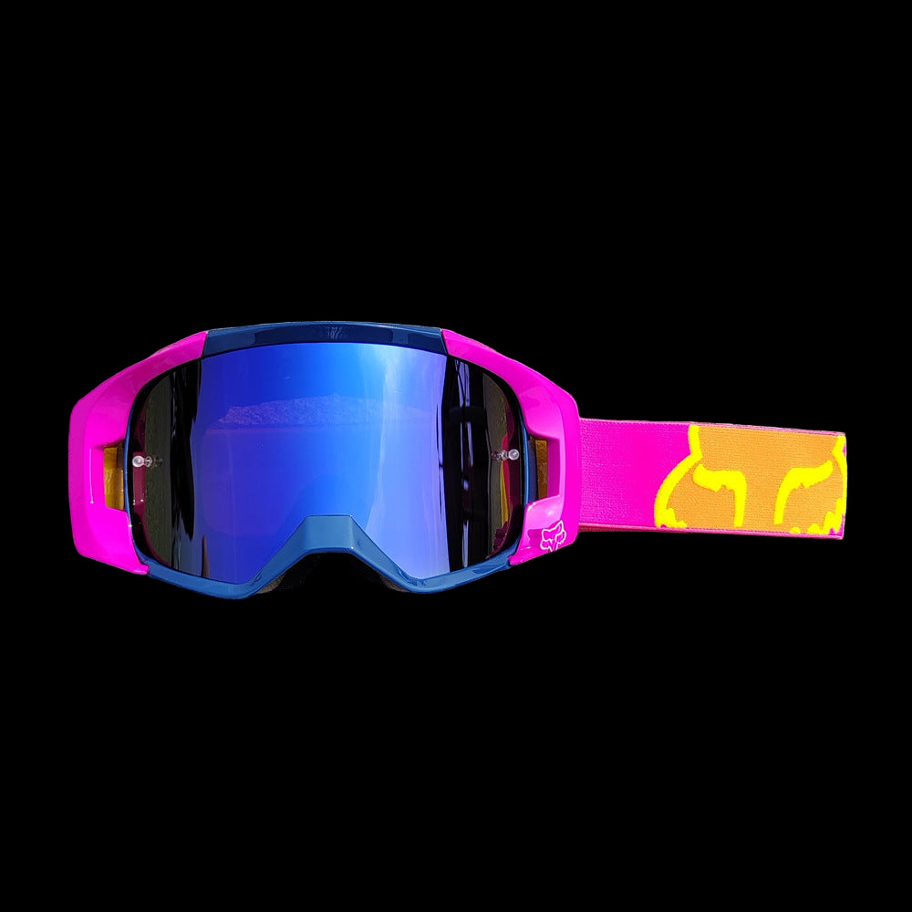 Lightweight FOX Racing Goggles with anti-fog lens and adjustable strap for secure fit.