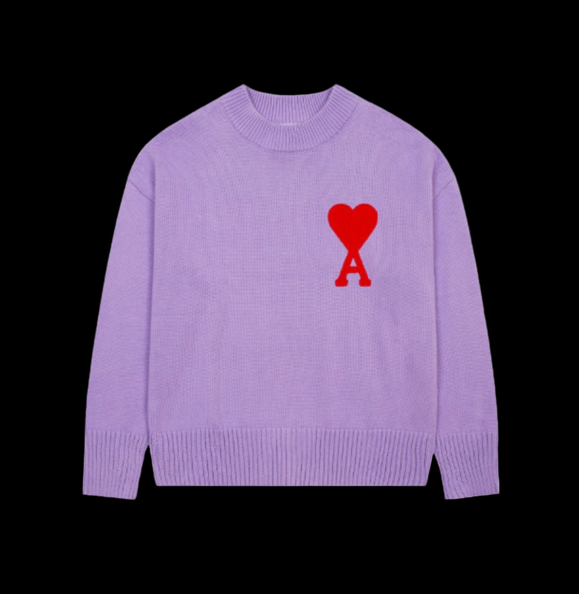 Ami Paris sweater in heavyweight cotton features a ribbed crewneck and short sleeves with a faded wash.