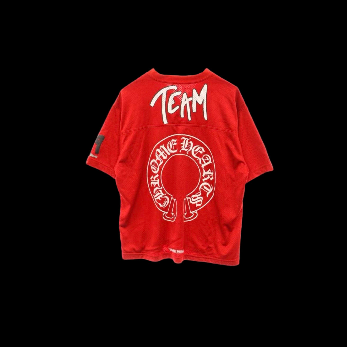 A lightweight Chrome Mesh T-Shirt with a ribbed crewneck and vintage faded wash.