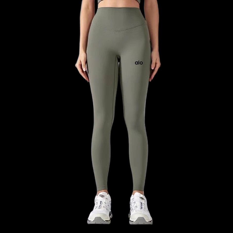 Black Alo Yoga Pants with a fitted design and high waistband for comfort and support.