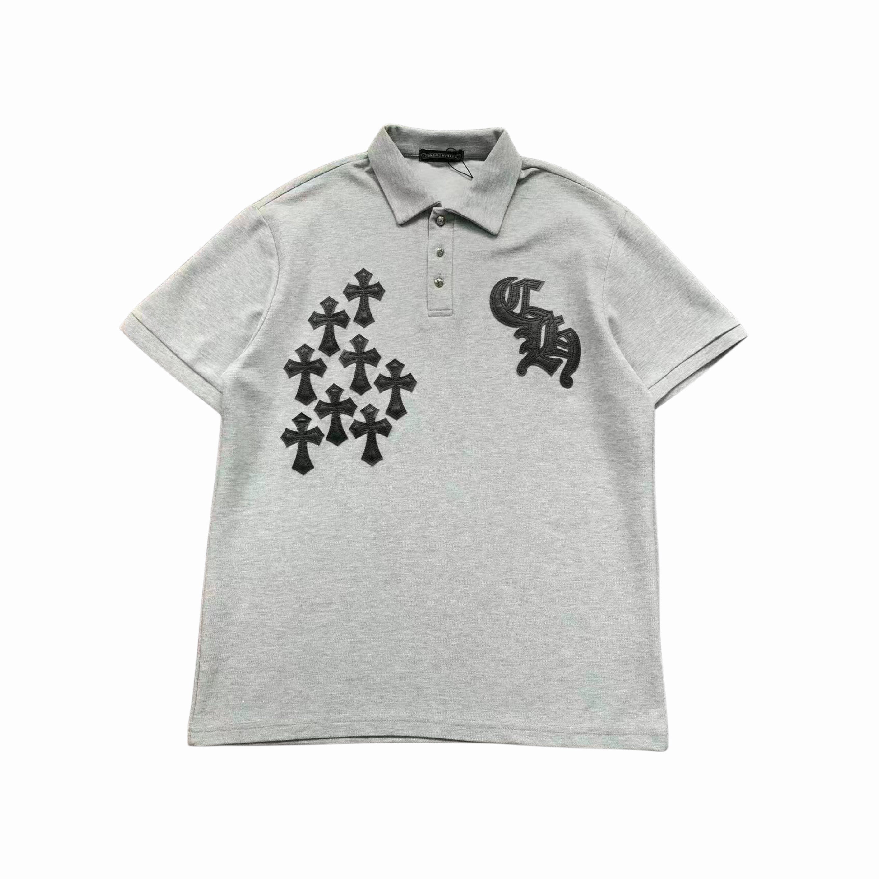 CHROME HEARTS CROSS PATCH POLO T SHIRT - PASTFRWRD