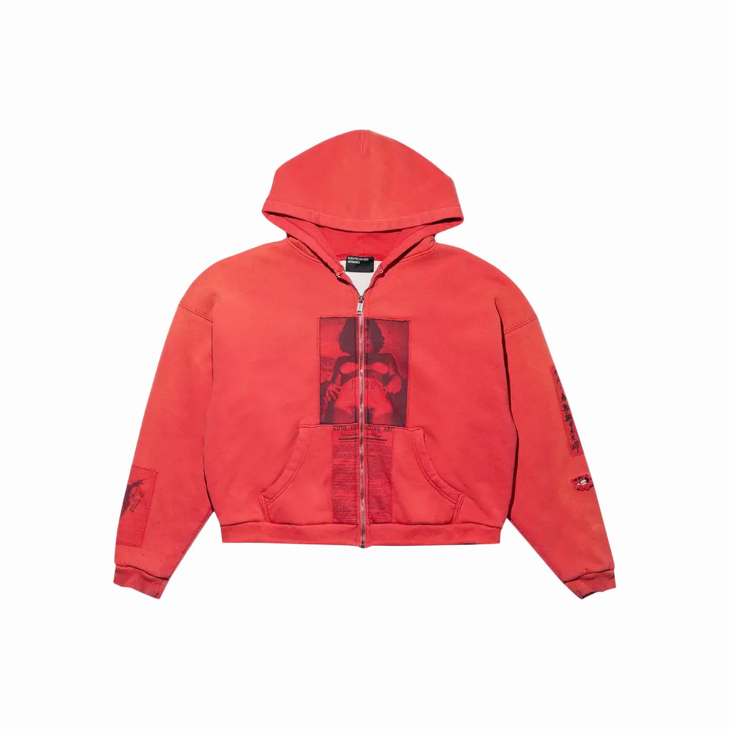 Enfants Riches Déprimés Anti Proces Thermal Lined Zip Hoodie 'Pompeian Red' - PASTFRWRD