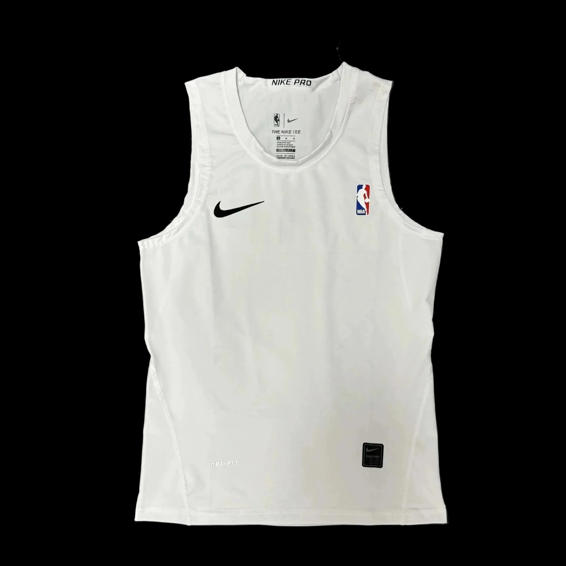 Nike Pro NBA Compression Tank Top in black with a fitted design for optimal movement and support.