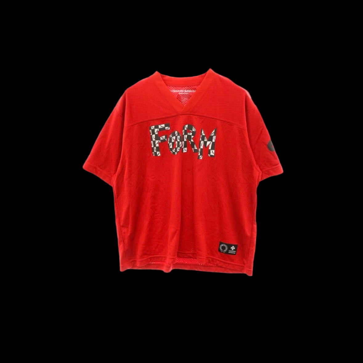 Chrome Mesh T-Shirt in faded wash with ribbed crewneck and short sleeves made of heavyweight cotton