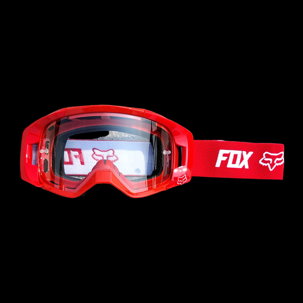 Fox Racing goggles with lightweight frame, anti-fog lens, and adjustable strap for secure fit