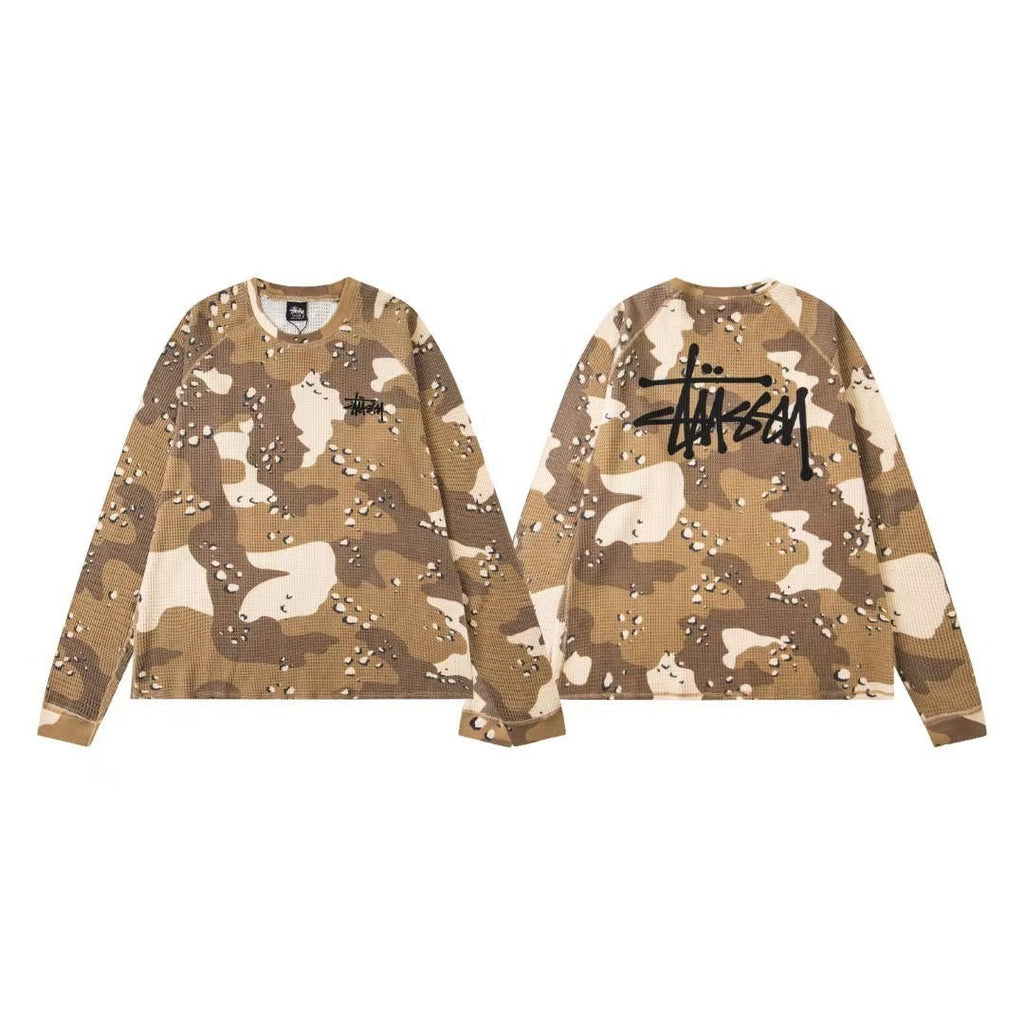 STUSSY CAMOUFLAGE THERMAL SWEATSHIRT - PASTFRWRD