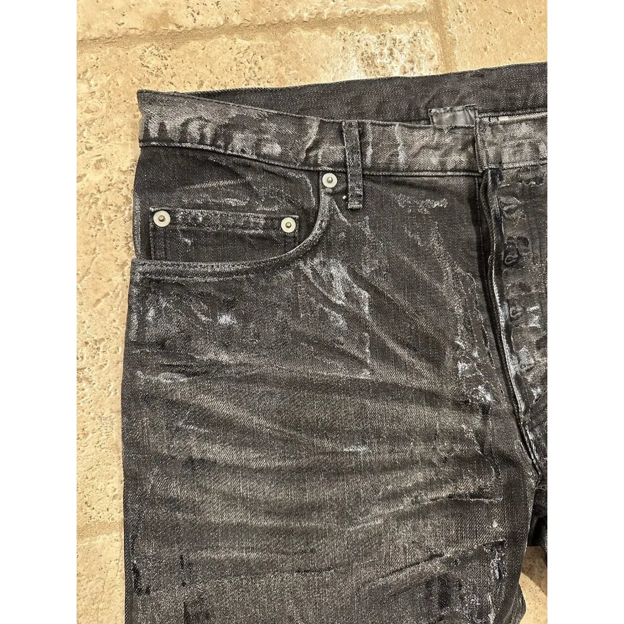 Dior x Hedi Slimane AW05 Black Grey Waxed Luster Denim - PASTFRWRD