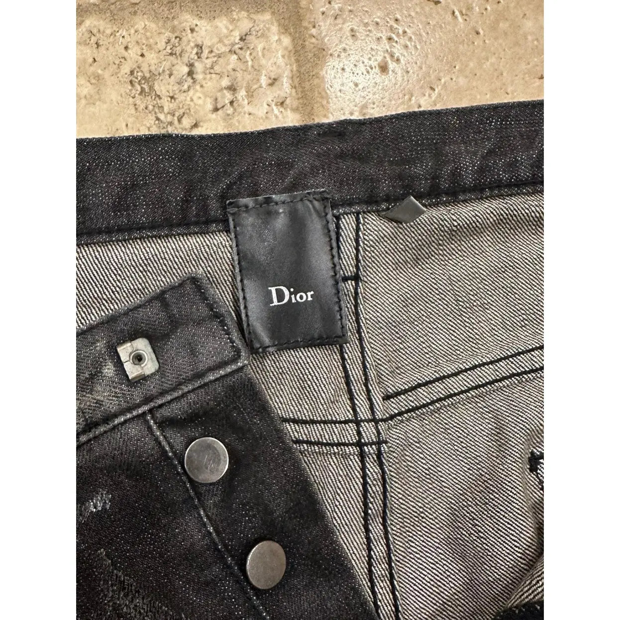 Dior x Hedi Slimane AW05 Black Grey Waxed Luster Denim - PASTFRWRD