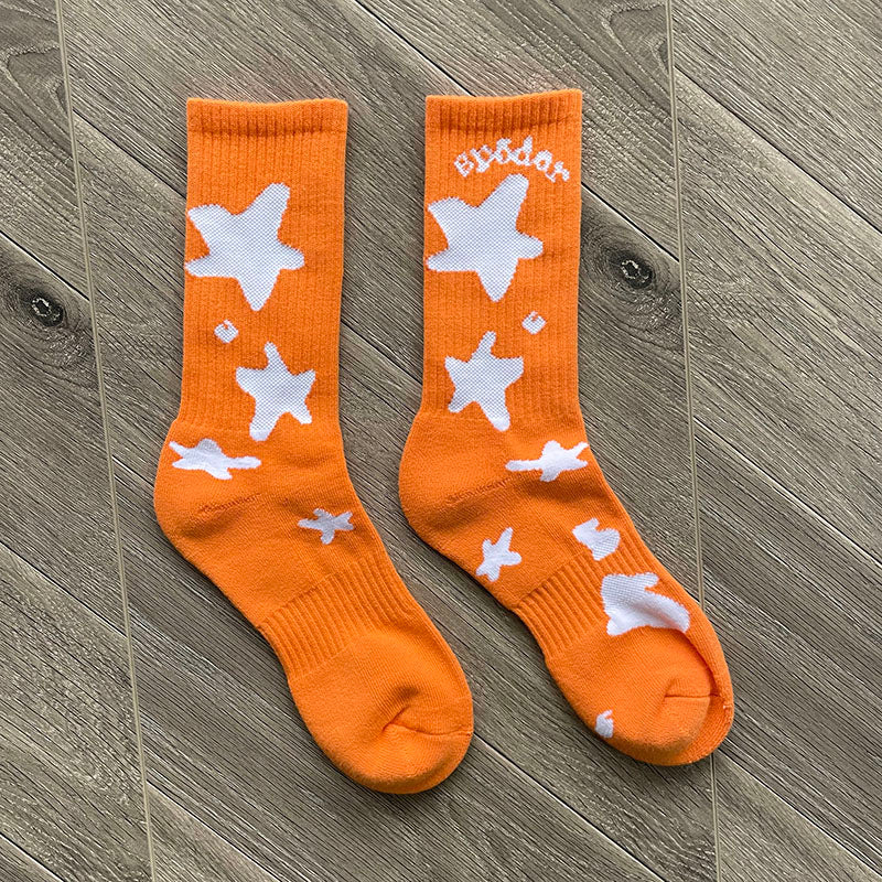 Sp5der Socks in autumn colors with a snug fit and cozy, durable fabric.