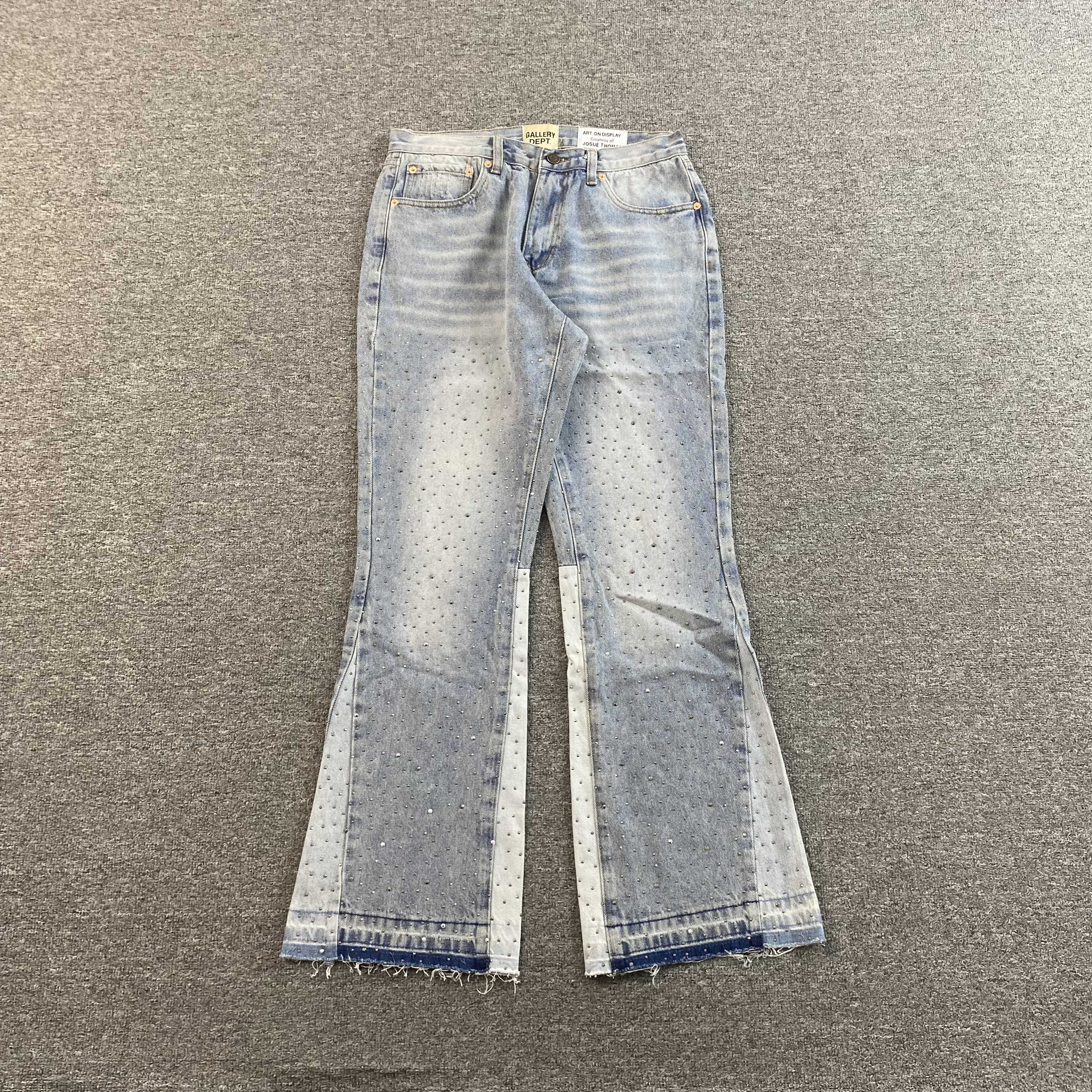 GALLERY DEPT. RHINESTONE FLARED DENIMS - PASTFRWRD