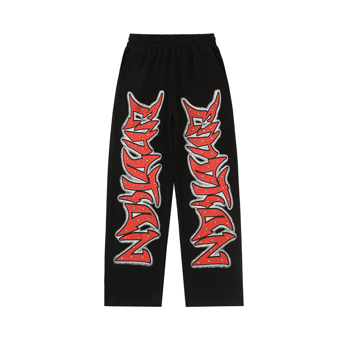 mixed emotions graffiti rhinestone sweatpants - PASTFRWRD