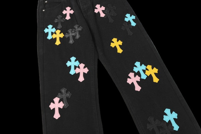 Chrome Hearts Miami limited color pants with vintage faded wash and tailored fit for men