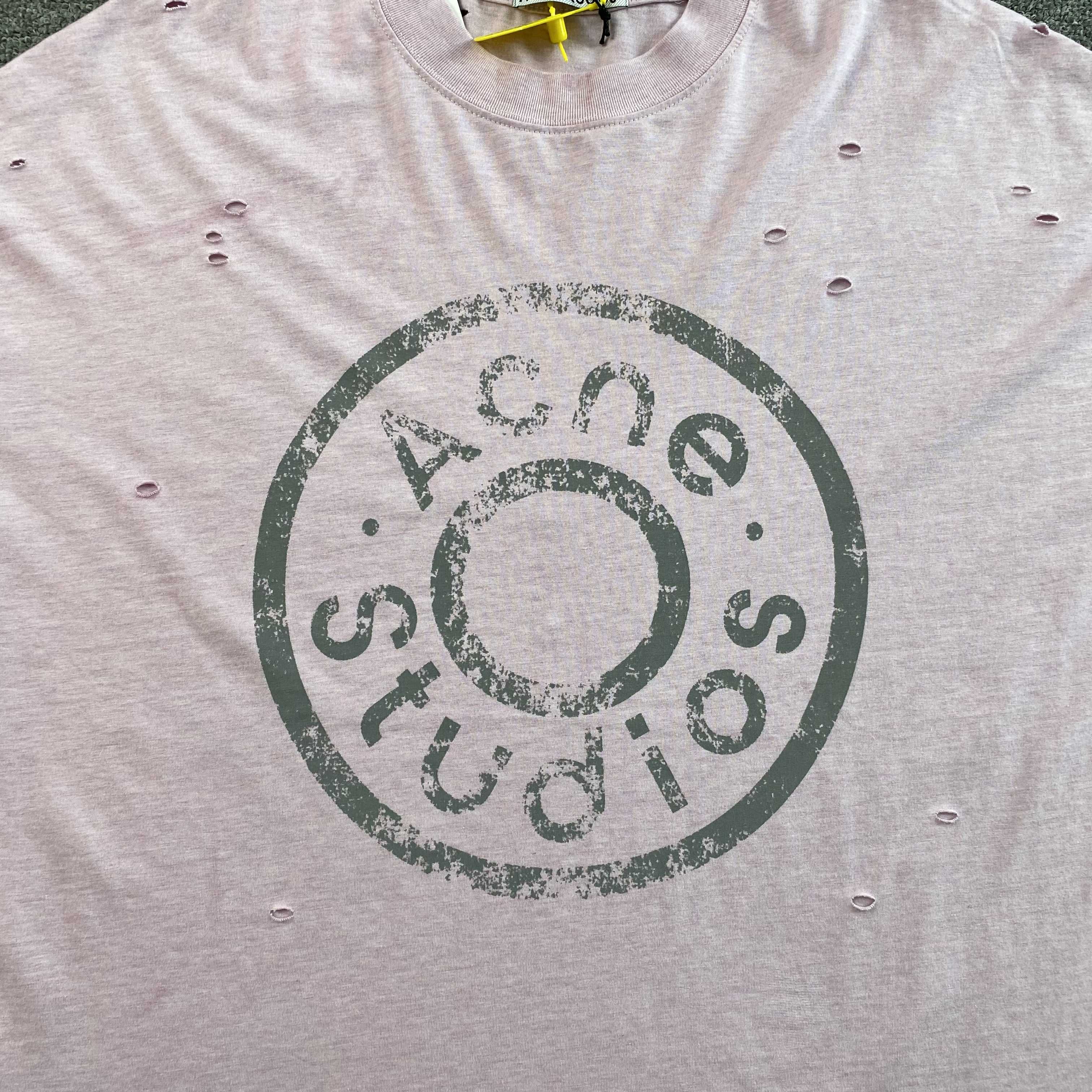 ACNE STUDIOS LAYERED LOGO T SHIRT PINK - PASTFRWRD