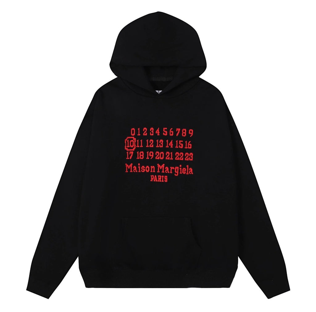 A Maison Margiela hoodie in heavyweight cotton with a vintage faded wash and graphic design.