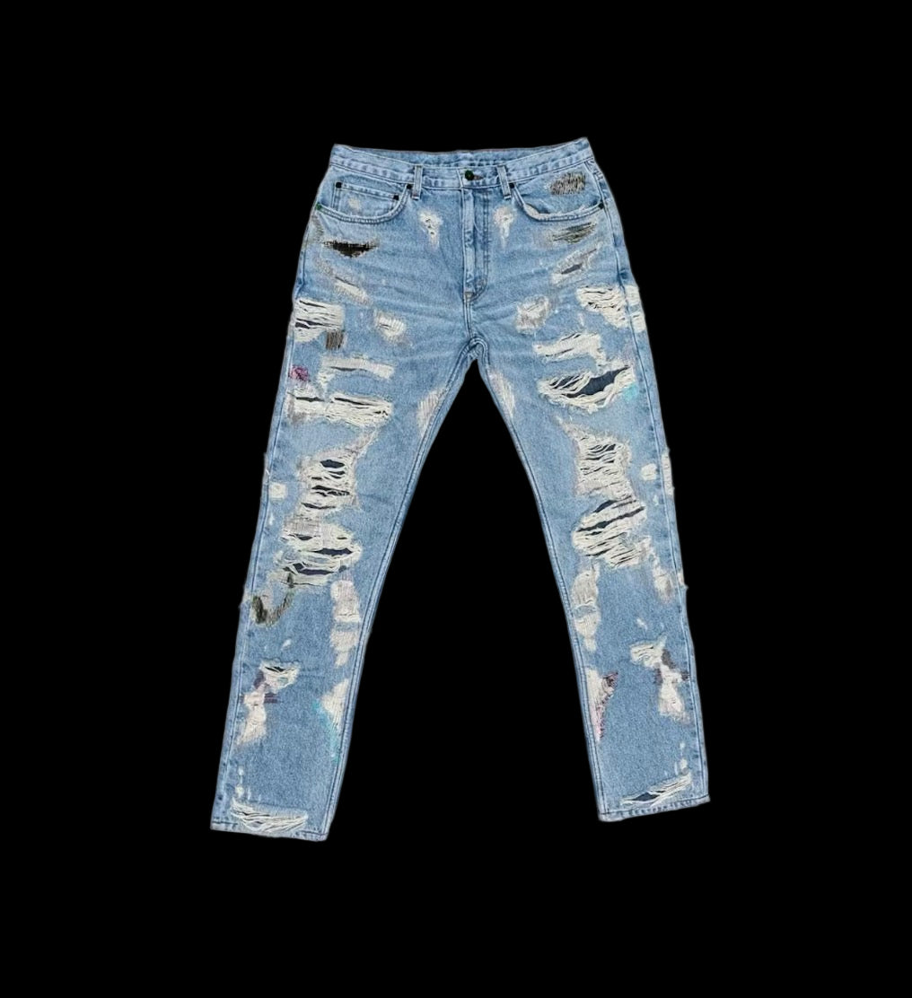 Vlone x Endless Embroidered Distressed Denim Jeans – PASTFRWRD