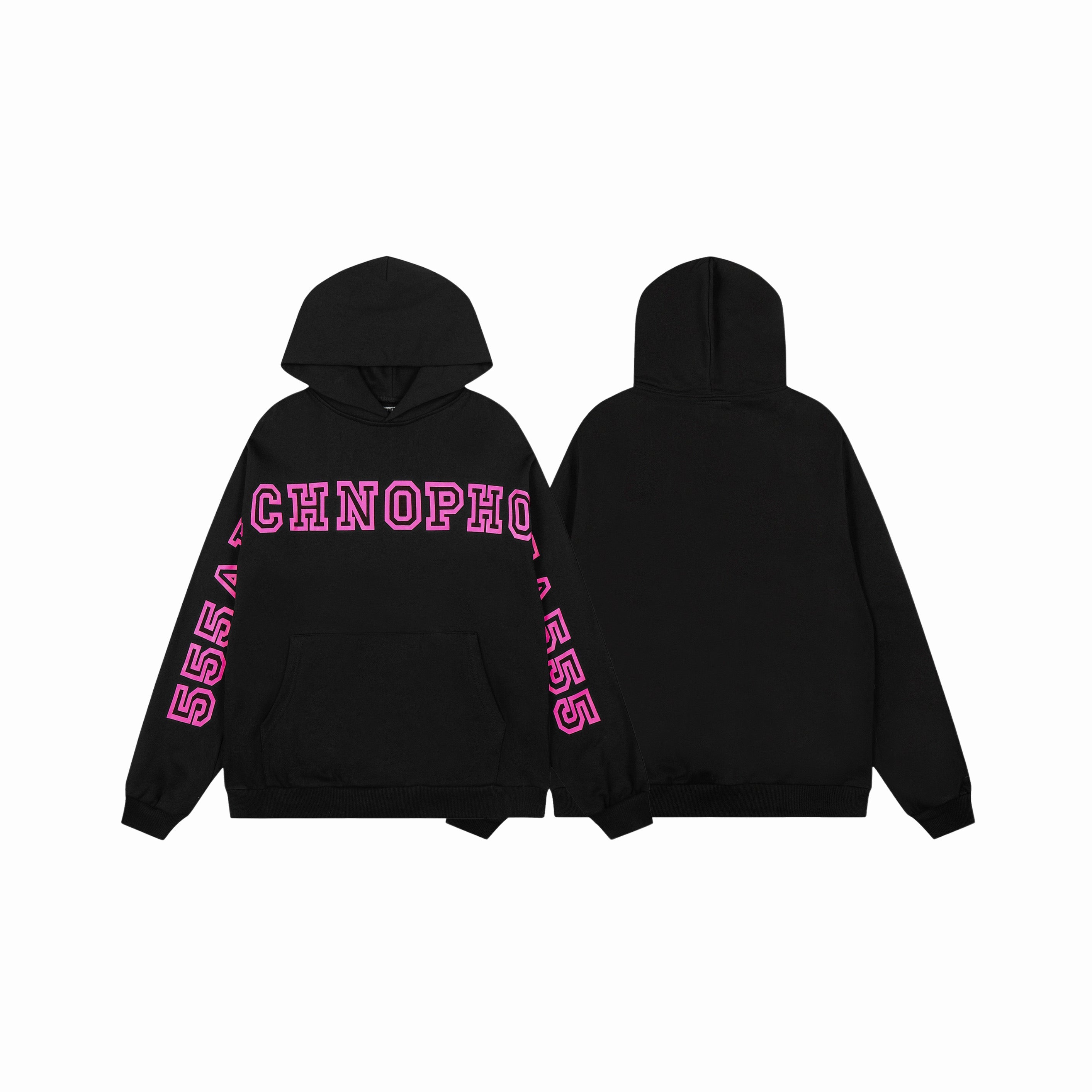 SP5DER PINK BLACK 555ARACHNOPHOBIA HOODIE - PASTFRWRD