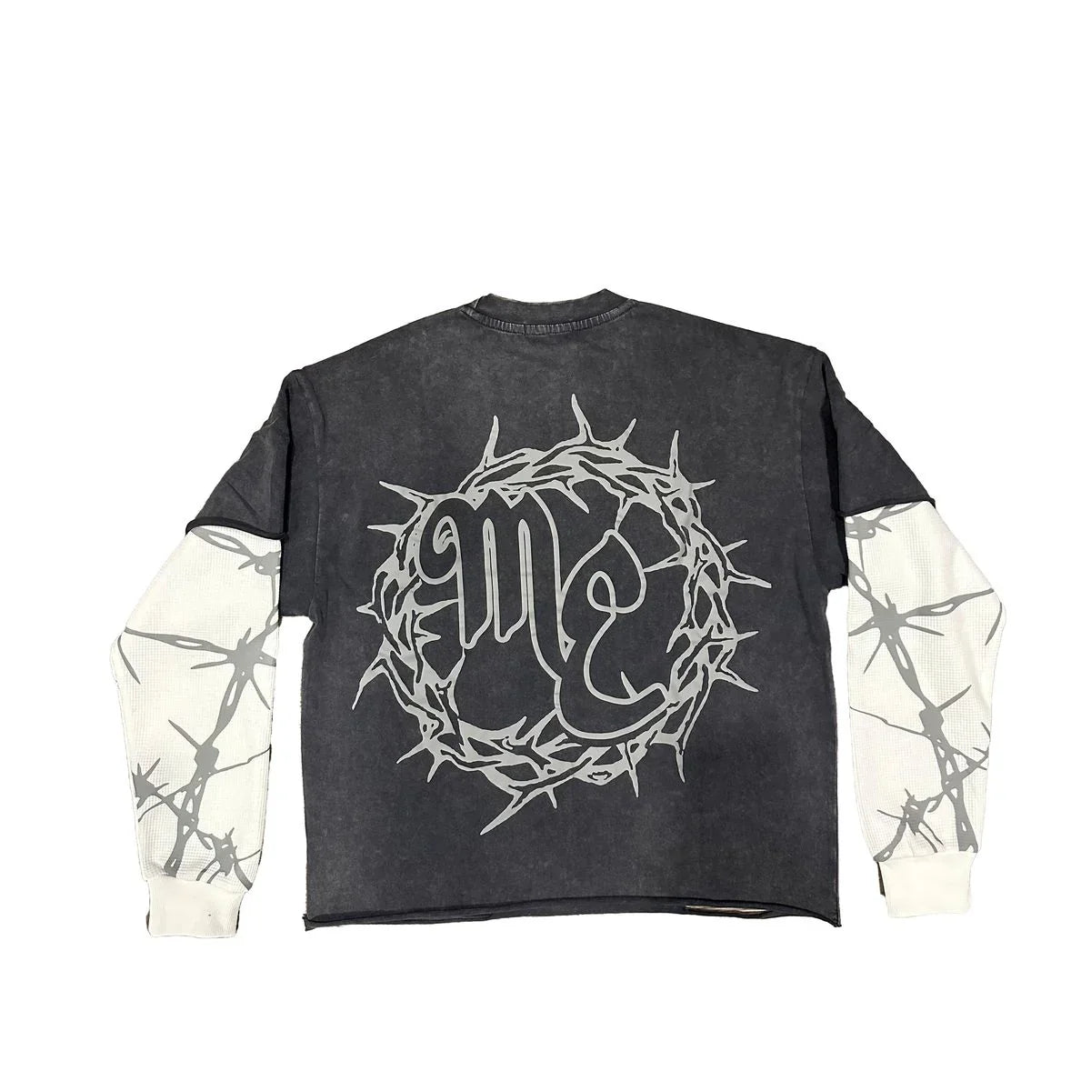 mixed emotions barbed wire 2-layer t shirt - PASTFRWRD