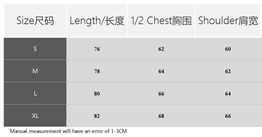 Gallery Dept Cut Off Hoodie size chart with measurements for length, chest, and shoulder.