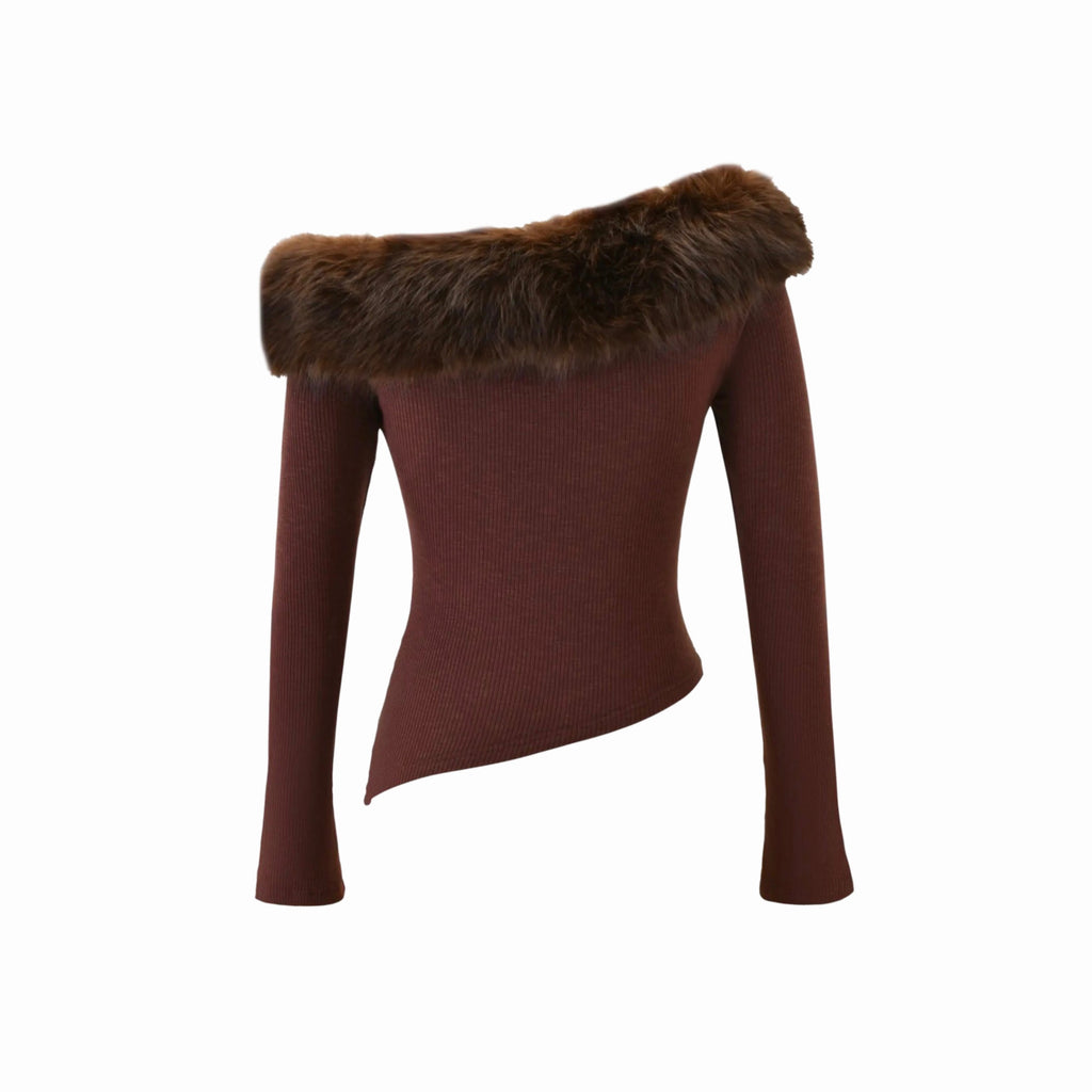 I AM GIA CECILY DETACHABLE FUR TOP - PASTFRWRD