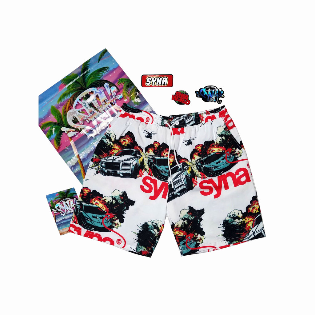 SYNA WORLD CAR CHASE SWIM SHORTS - PASTFRWRD
