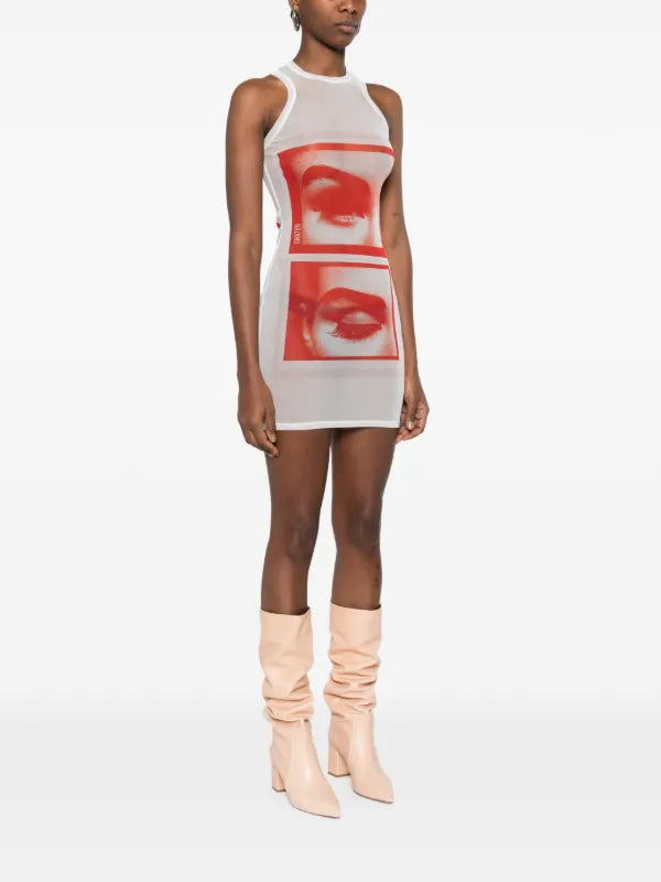 JEAN PAUL GAULTIER EYE PRINT MINI DRESS - PASTFRWRD