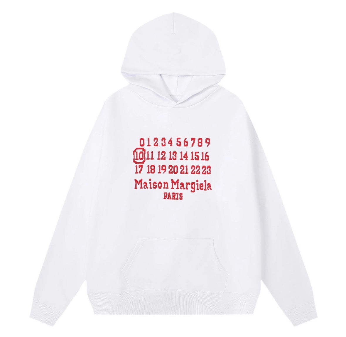 A Maison Margiela hoodie in heavyweight cotton with a vintage faded wash and racing graphics.