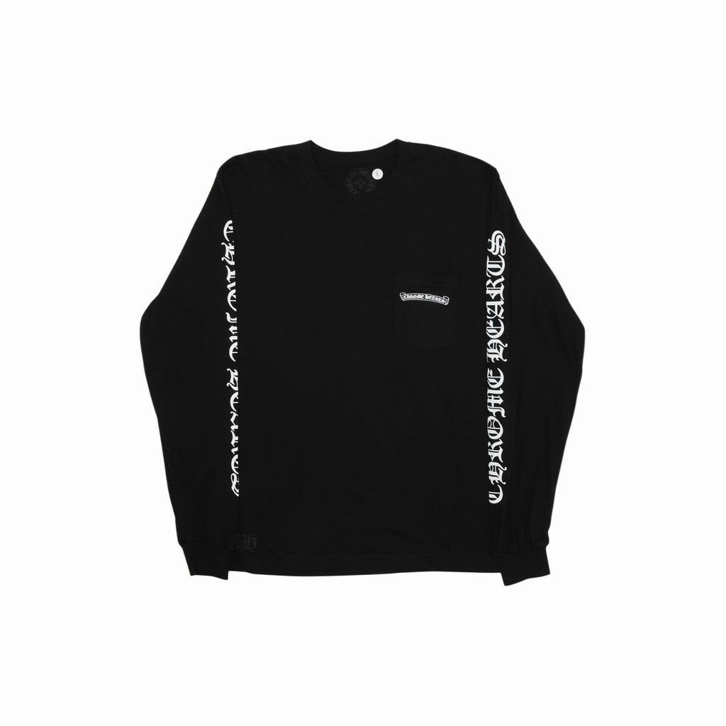 CHROME HEARTS SCROLL LOGO POCKET L/S T-SHIRT - PASTFRWRD